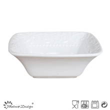White Ceramic Stoneware Square Bowl